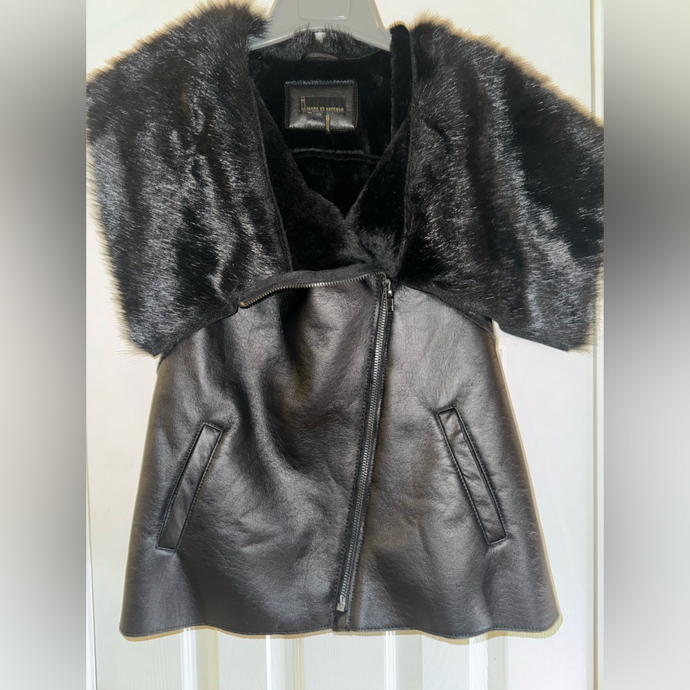 Jeans By Buffalo Black Vest With Faux Fur Trim